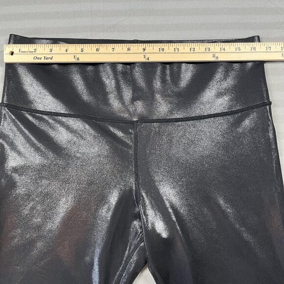 Knix Pants Womens XL Black Faux Leather Leggings High Rise Shiny Stretch Coated - Picture 4 of 9